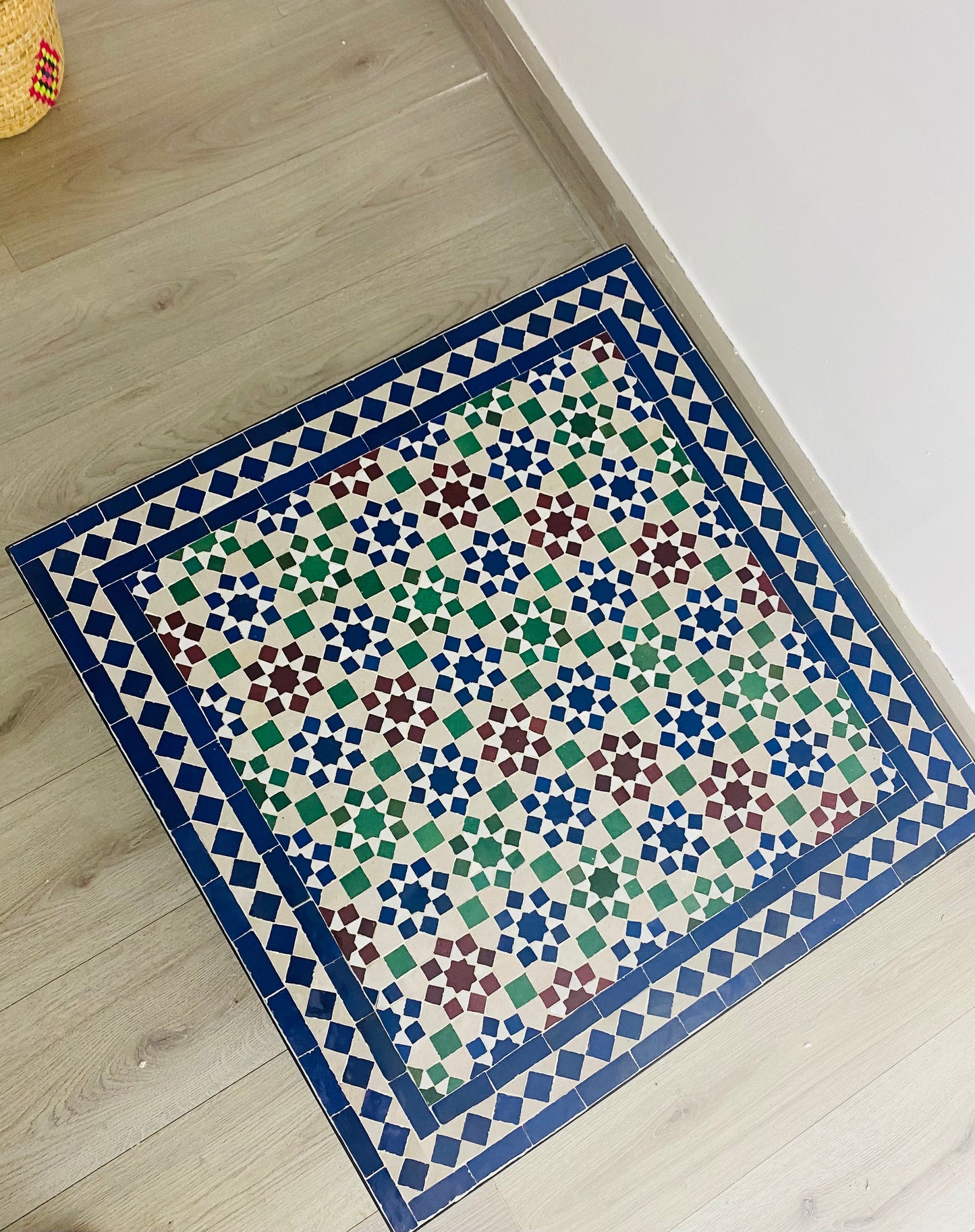 Handmade Moroccan Zellige Mosaic Coffee Table – Classic Andalusian Charm