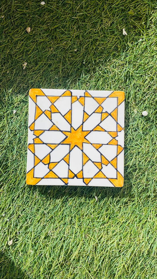 Golden Radiance Moroccan Zellige Tile