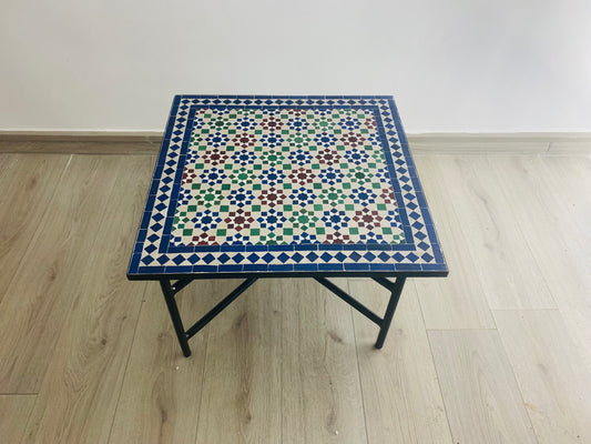 Handmade Moroccan Zellige Mosaic Coffee Table – Classic Andalusian Charm