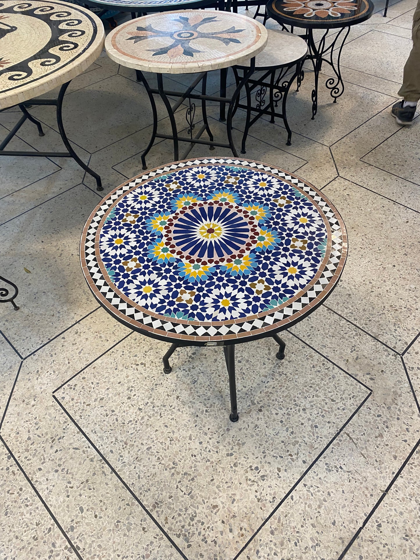 Moroccan Zellige Mosaic Table – Handcrafted Geometric Elegance