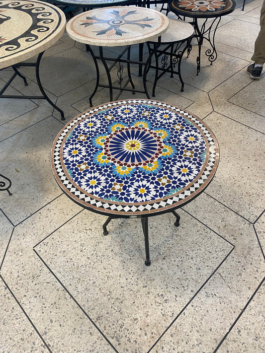 Moroccan Zellige Mosaic Table – Handcrafted Geometric Elegance