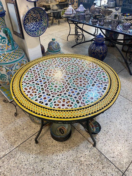 Handmade Moroccan Zellige Mosaic Table – A Masterpiece of Geometric Intricacy
