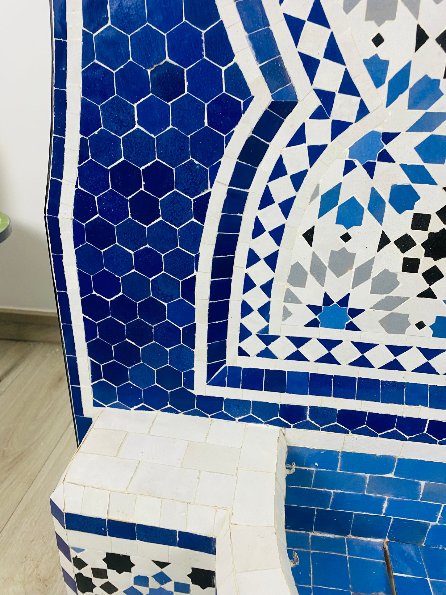 Handmade Moroccan Blue Zellige Fountain – A Majestic Blend of Art & Functionality