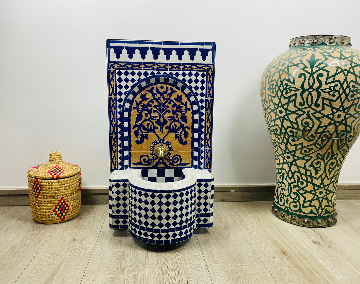 Handmade Moroccan Zellige Fountain – A Fusion of Tradition & Elegance