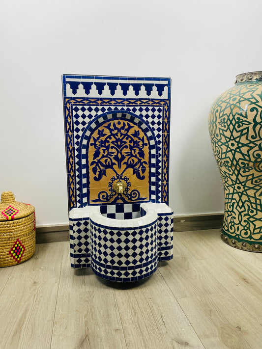 Handmade Moroccan Zellige Fountain – A Fusion of Tradition & Elegance