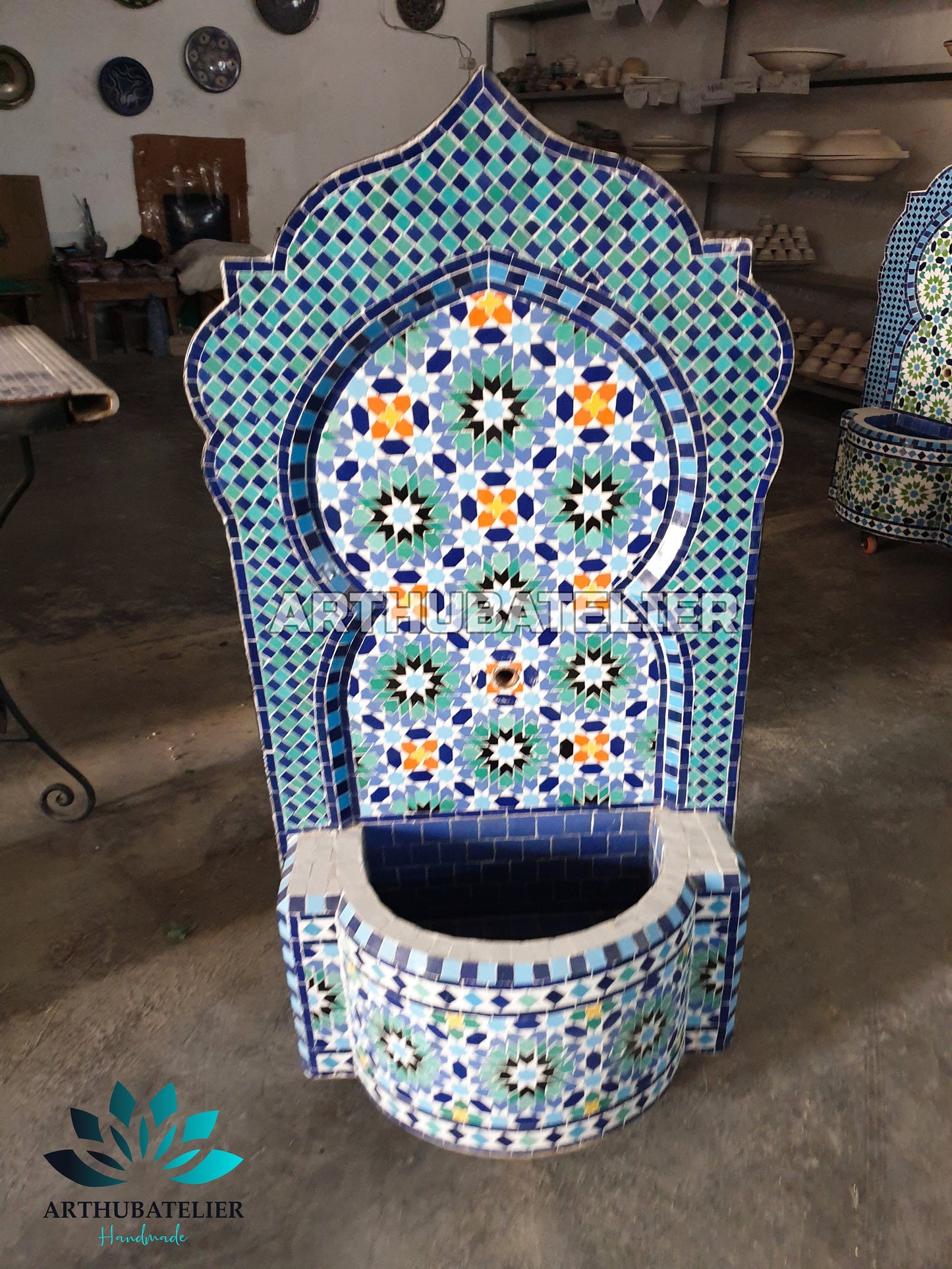 Majestic Moroccan Blue Fountain – Timeless Artisan Craftsmanship