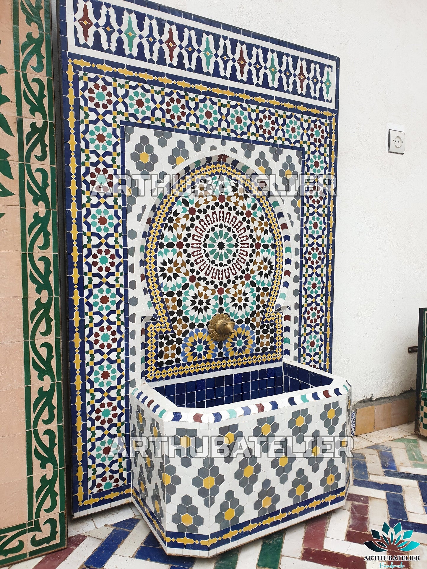 Exquisite Moroccan Mosaic Fountain – Timeless Elegance for Your Space
