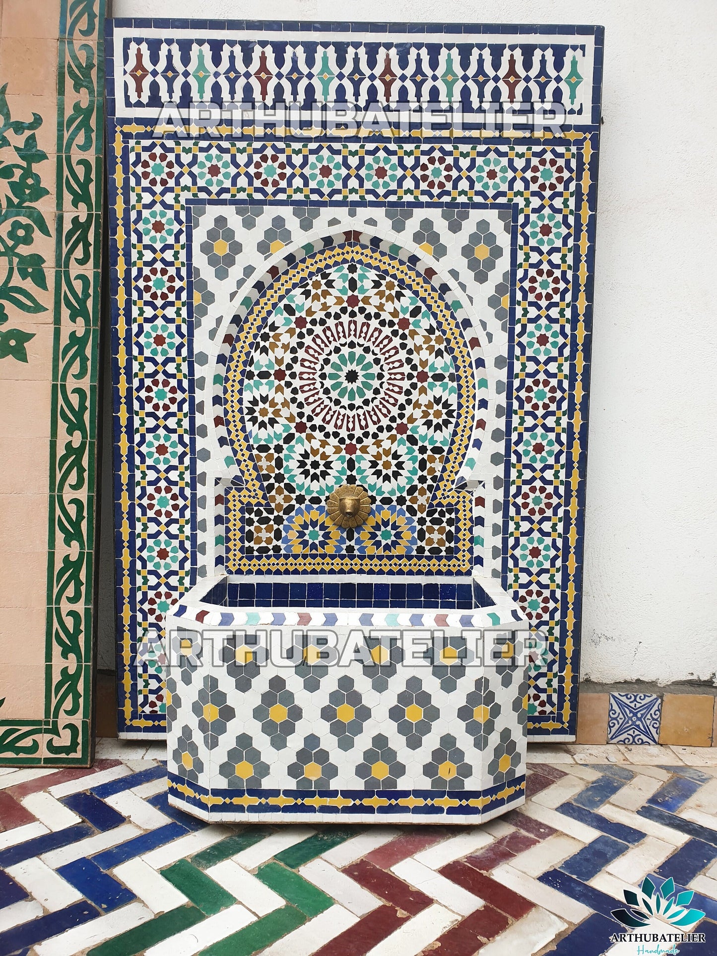 Exquisite Moroccan Mosaic Fountain – Timeless Elegance for Your Space