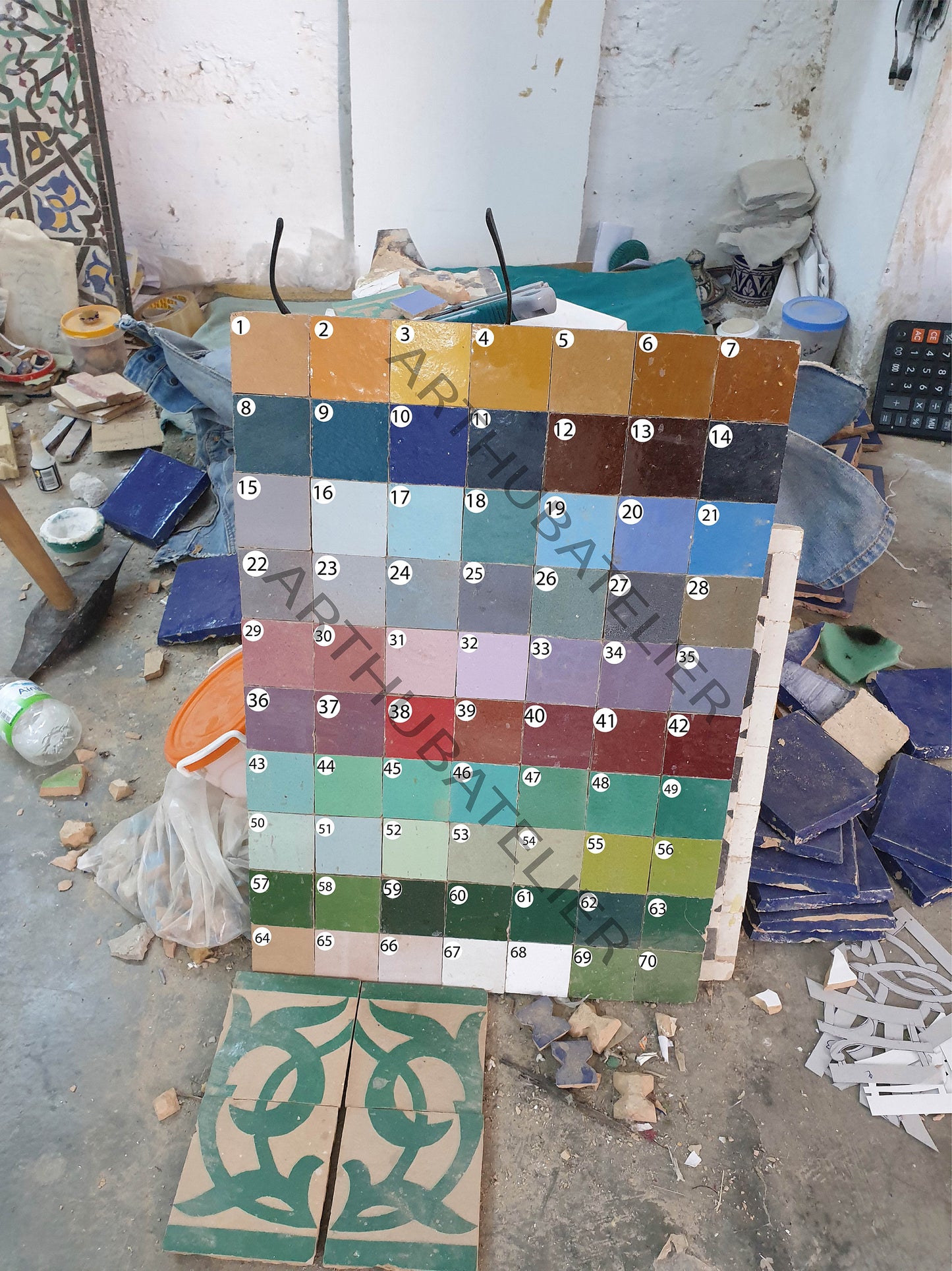 Handcrafted Moroccan Zellige Fountain – Vibrant Blue & Yellow Mosaic