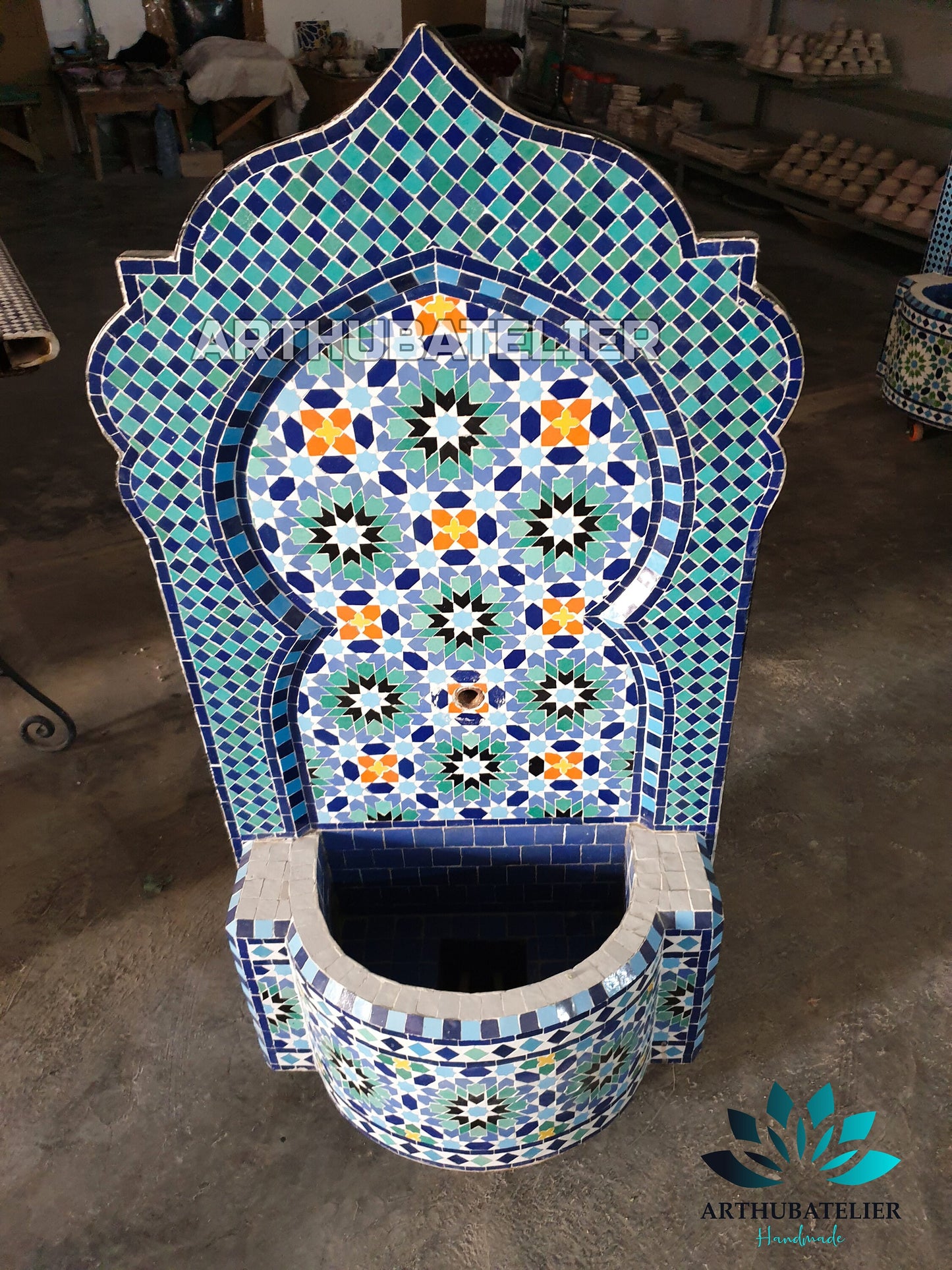 Majestic Moroccan Blue Fountain – Timeless Artisan Craftsmanship