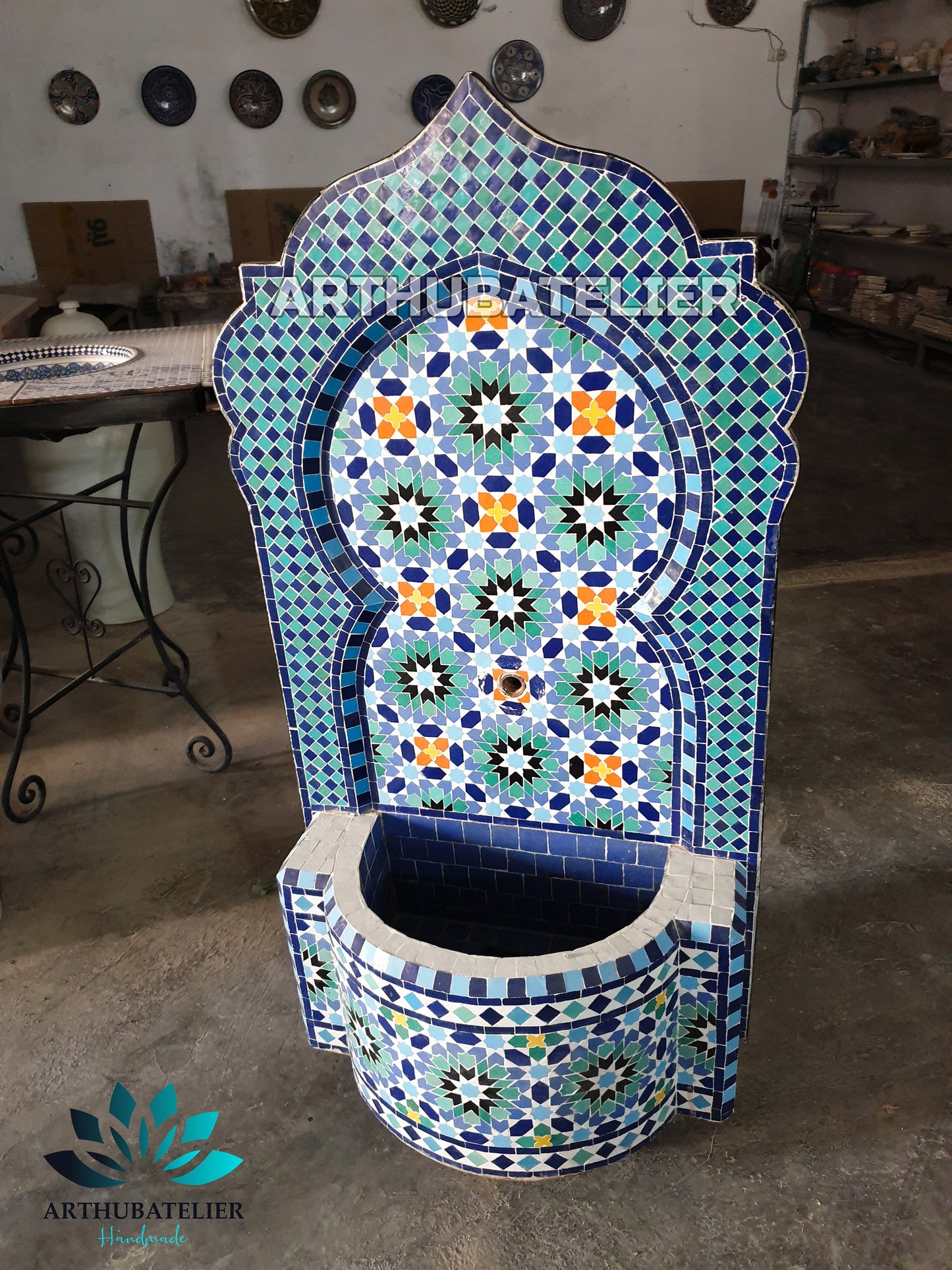 Majestic Moroccan Blue Fountain – Timeless Artisan Craftsmanship