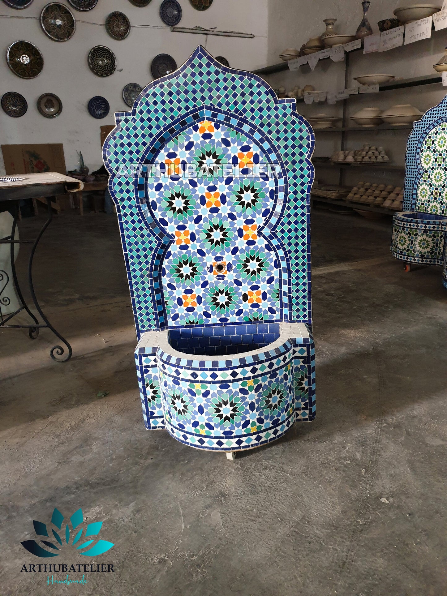 Majestic Moroccan Blue Fountain – Timeless Artisan Craftsmanship