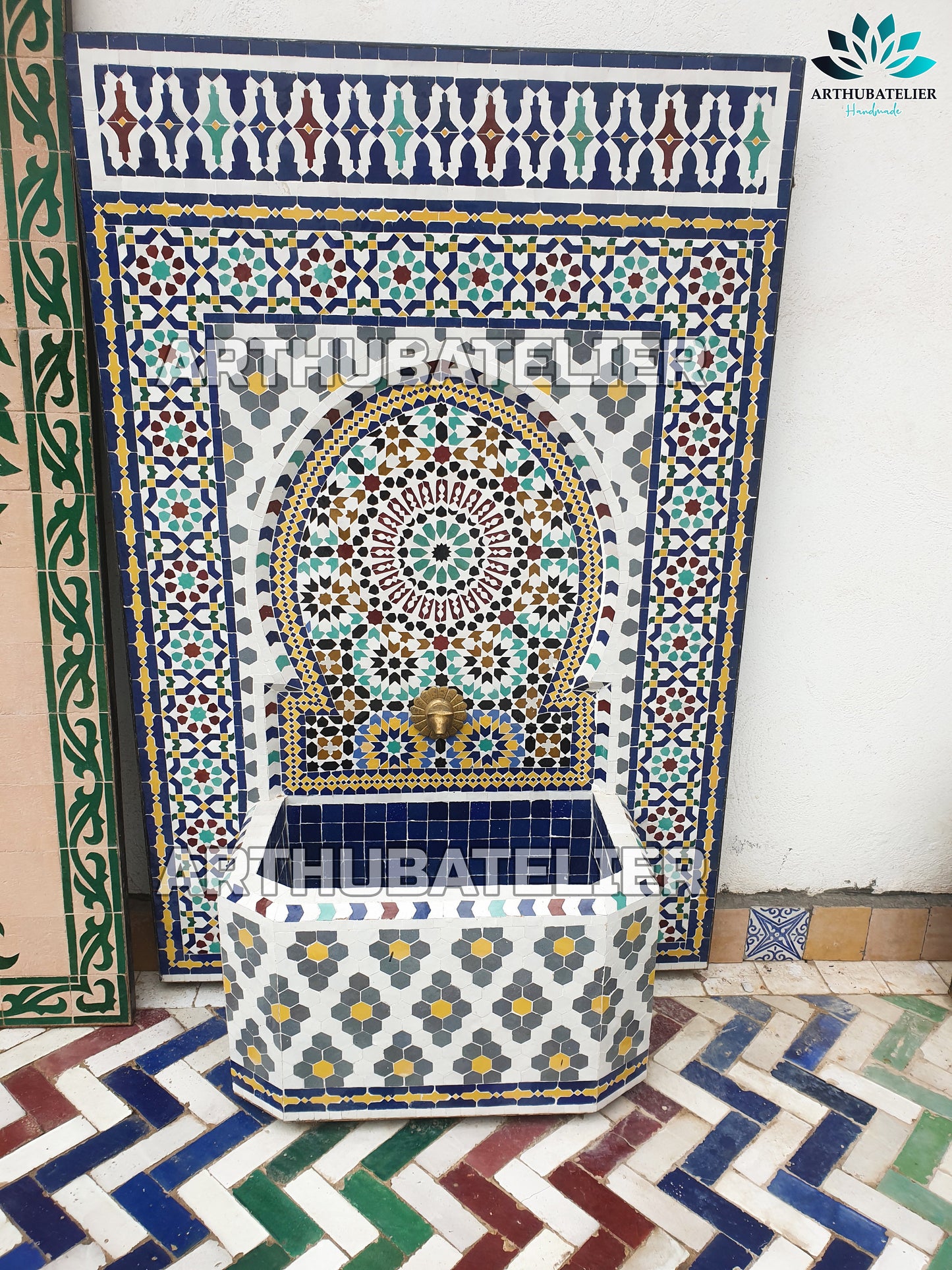Exquisite Moroccan Mosaic Fountain – Timeless Elegance for Your Space