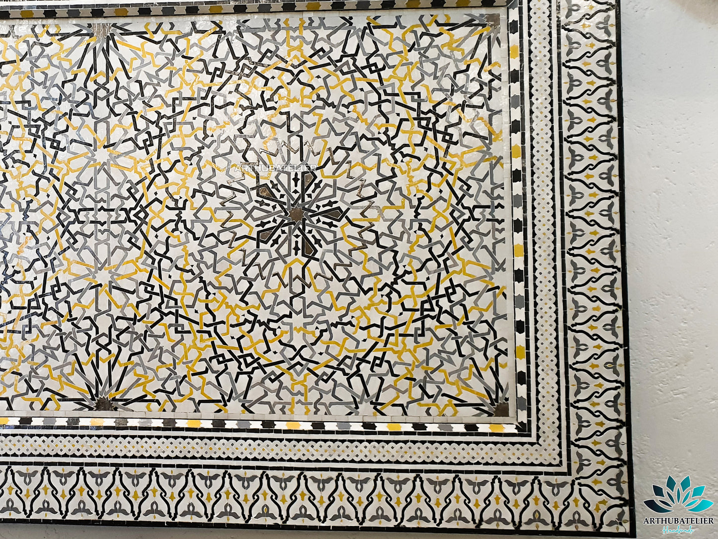 Alhambara mosaic fountain 100% handmade, unique Moroccan luxury wall decor  with tiles design, Large mosaic wall decor 220cm/150cm