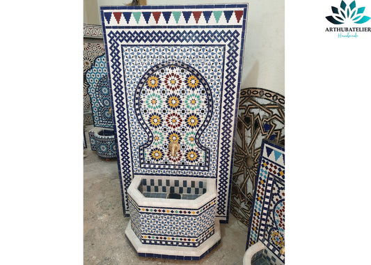 Timeless Moroccan Zellige Fountain – A Statement of Sophistication