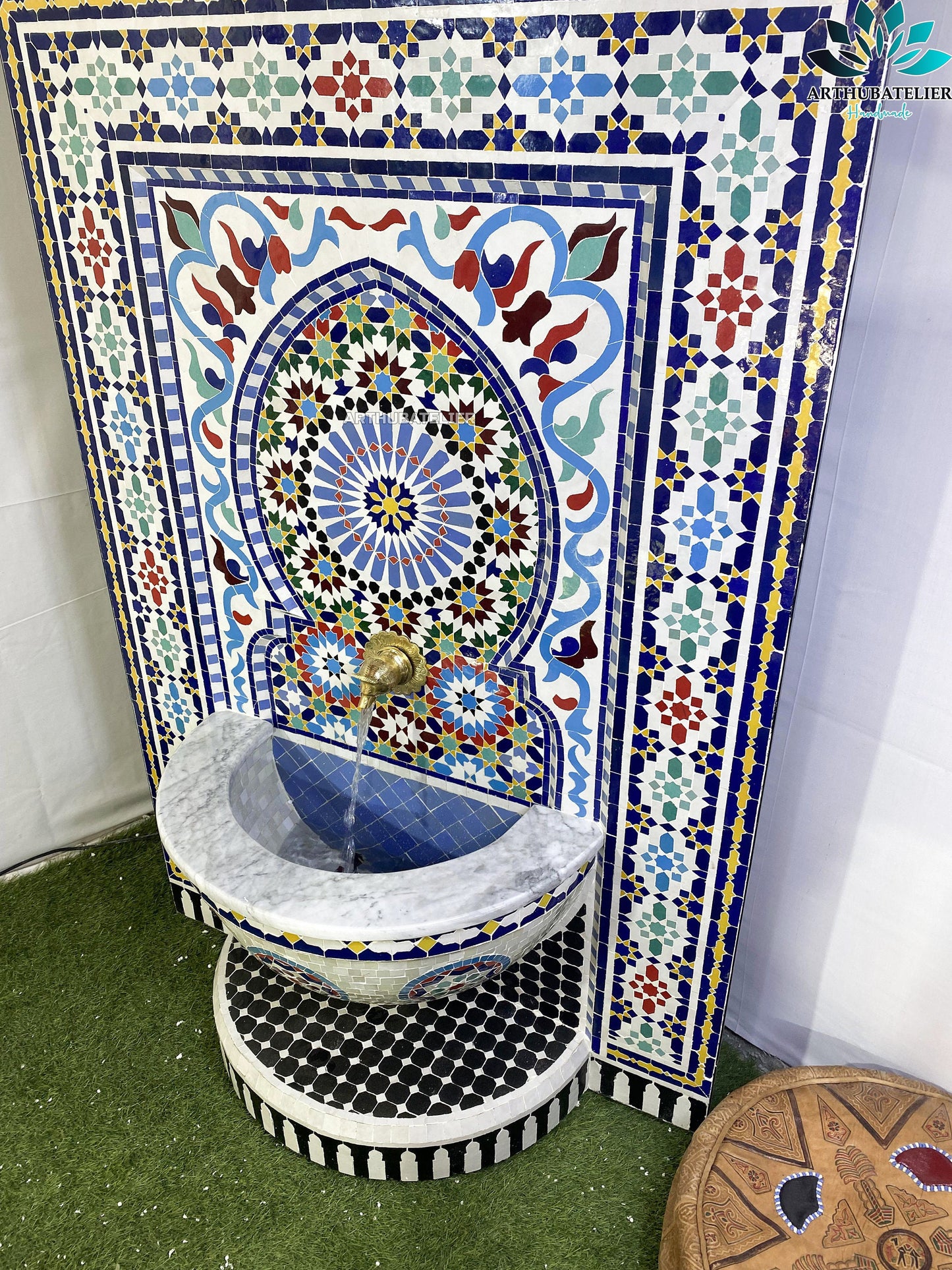 Handcrafted Moroccan Zellige Mosaic Fountain – A Timeless Masterpiece