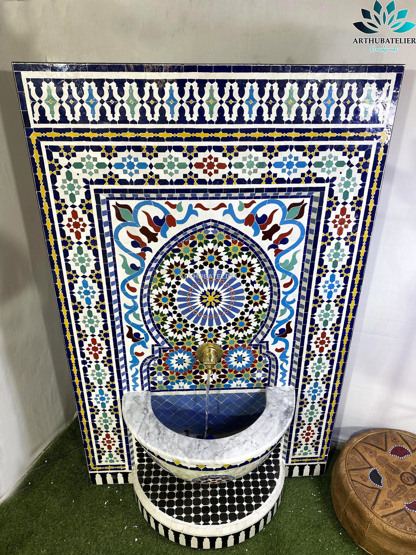 Handcrafted Moroccan Zellige Mosaic Fountain – A Timeless Masterpiece