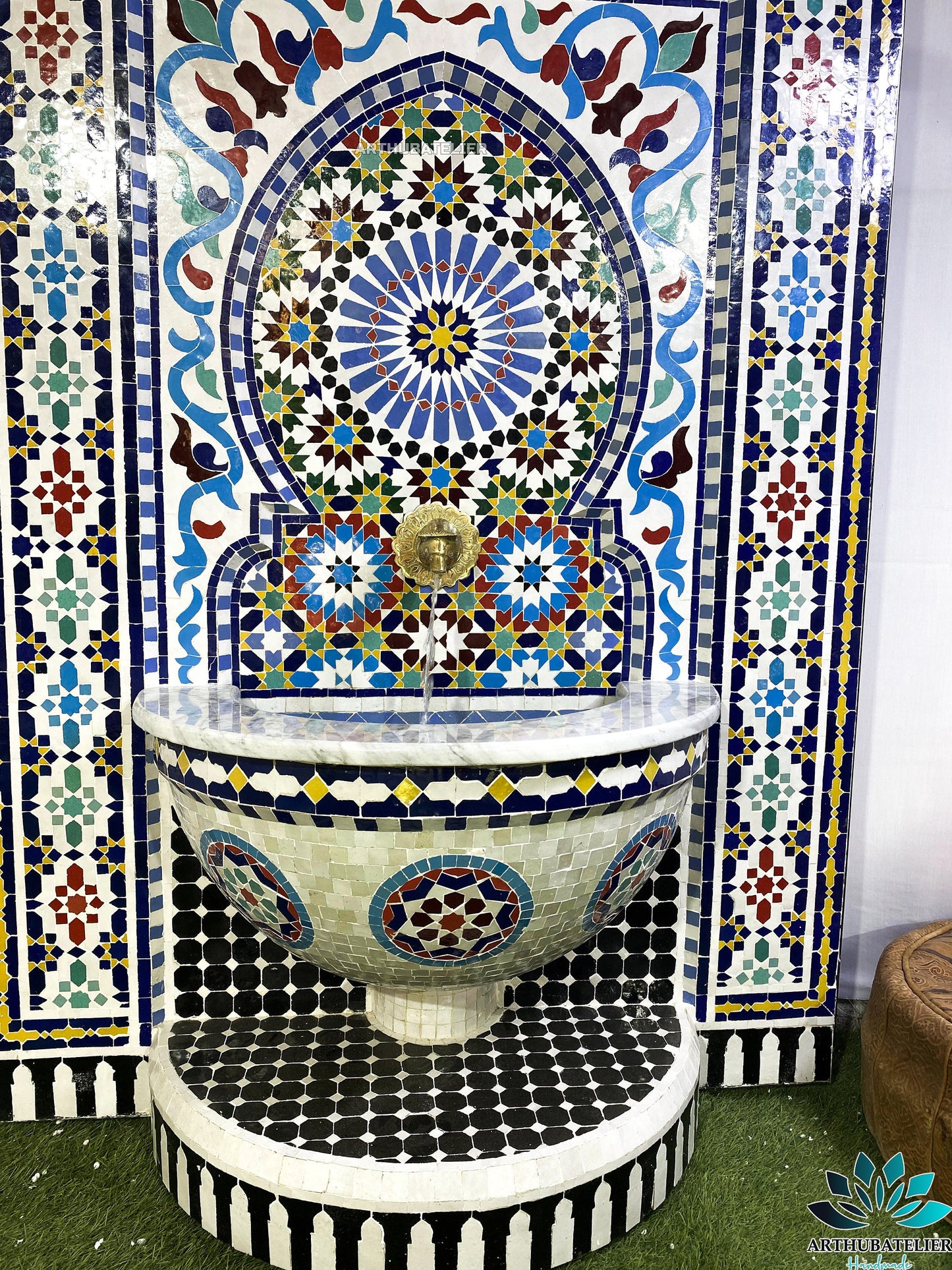 Handcrafted Moroccan Zellige Mosaic Fountain – A Timeless Masterpiece