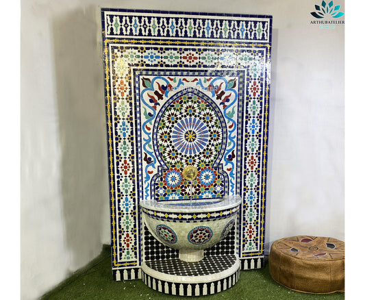 Andalusian Mosaic Fountain – The Essence of Moroccan Artistry
