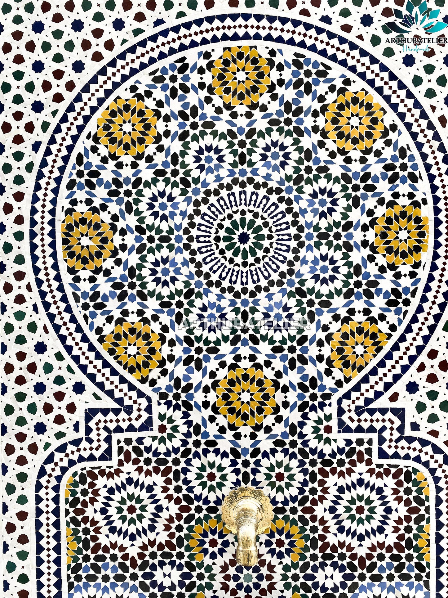 Majestic Moroccan Mosaic Fountain – A Timeless Work of Art