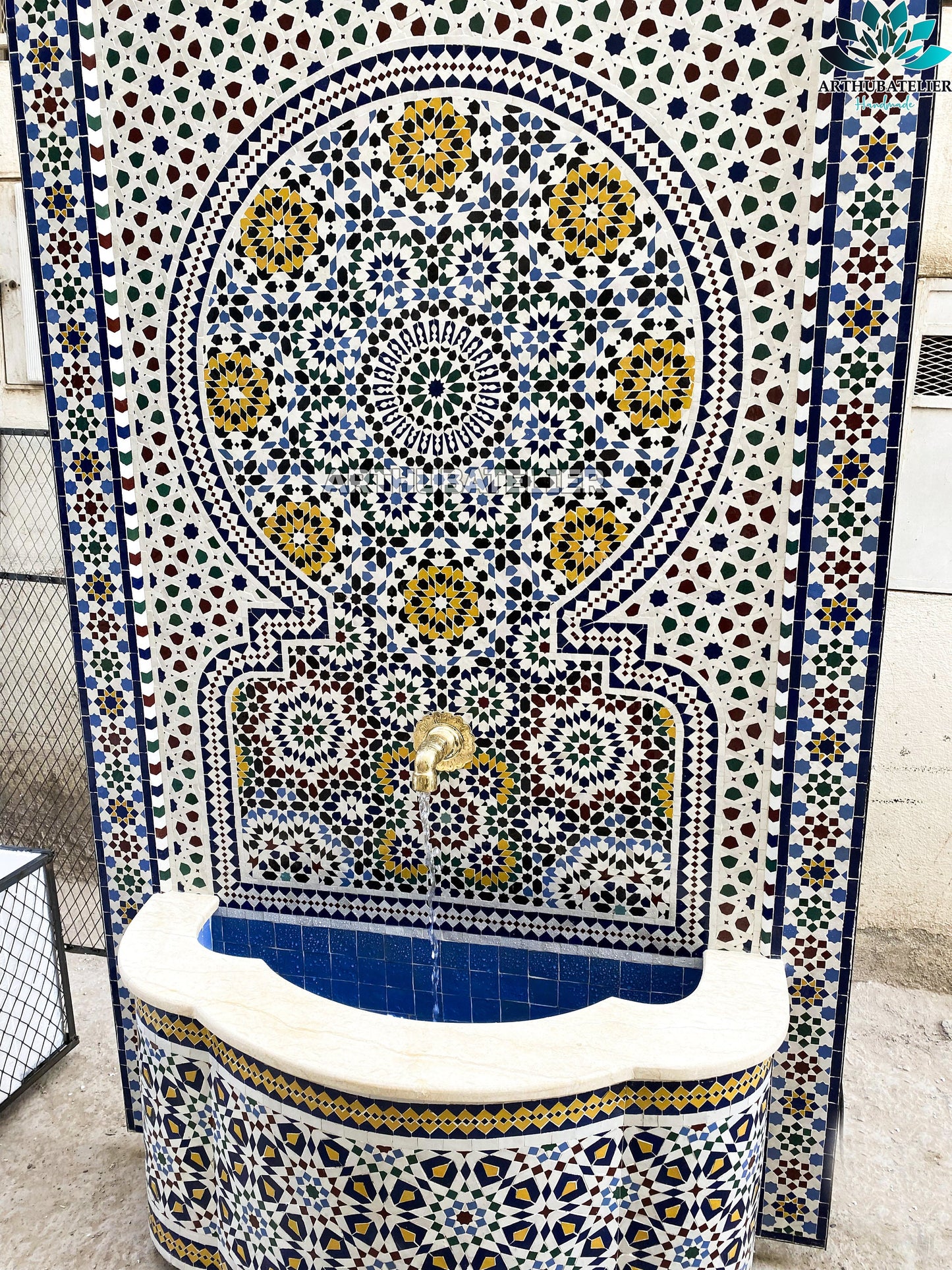 Majestic Moroccan Mosaic Fountain – A Timeless Work of Art