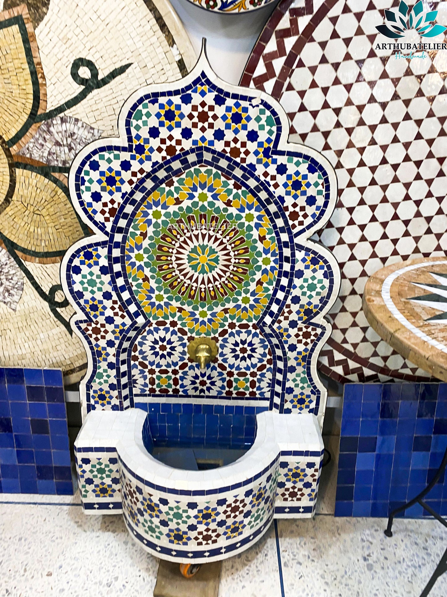 Majestic Moroccan Zellige Fountain – A True Work of Art