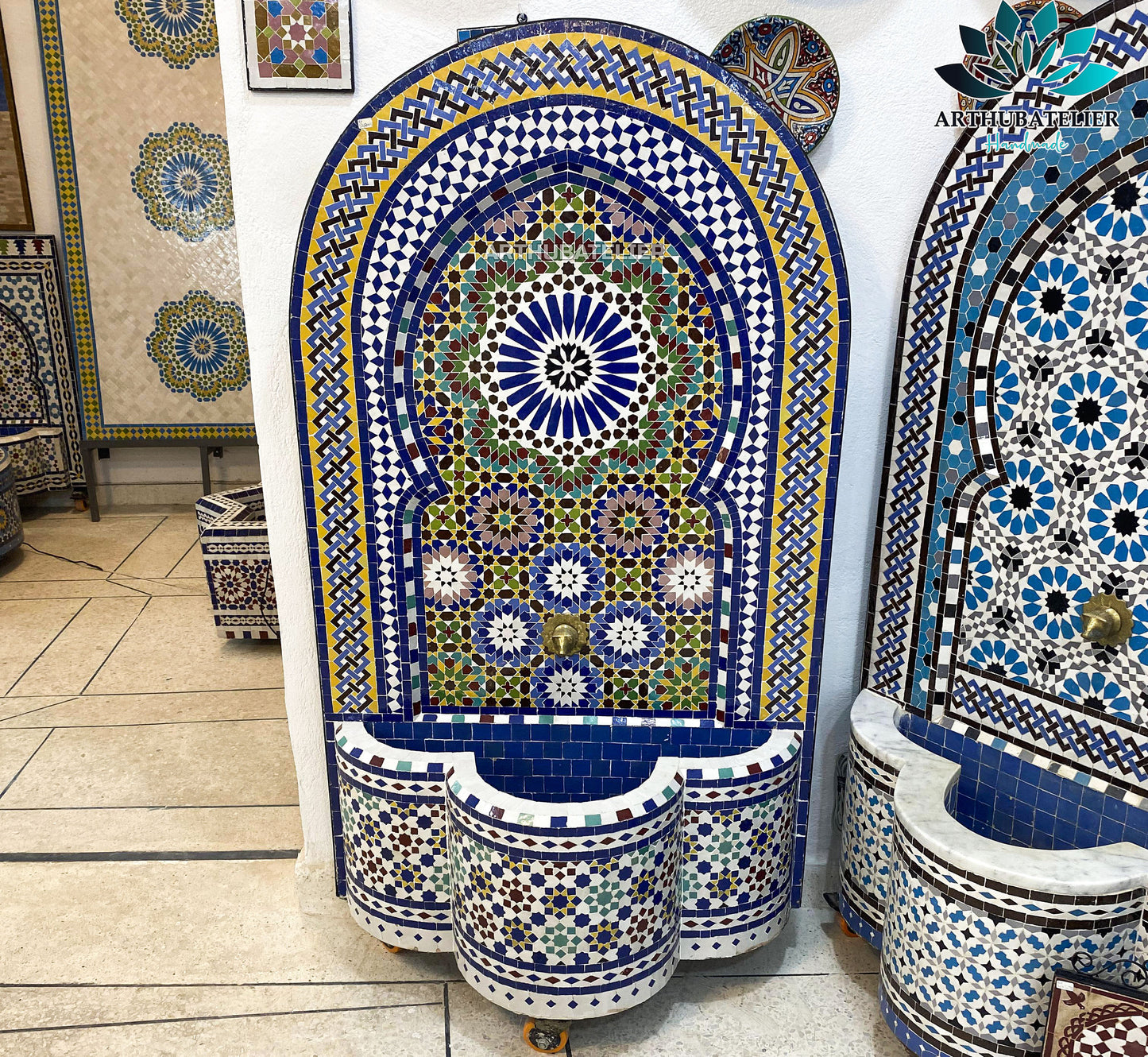 Grand Moroccan Mosaic Fountain – A Luxurious Centerpiece