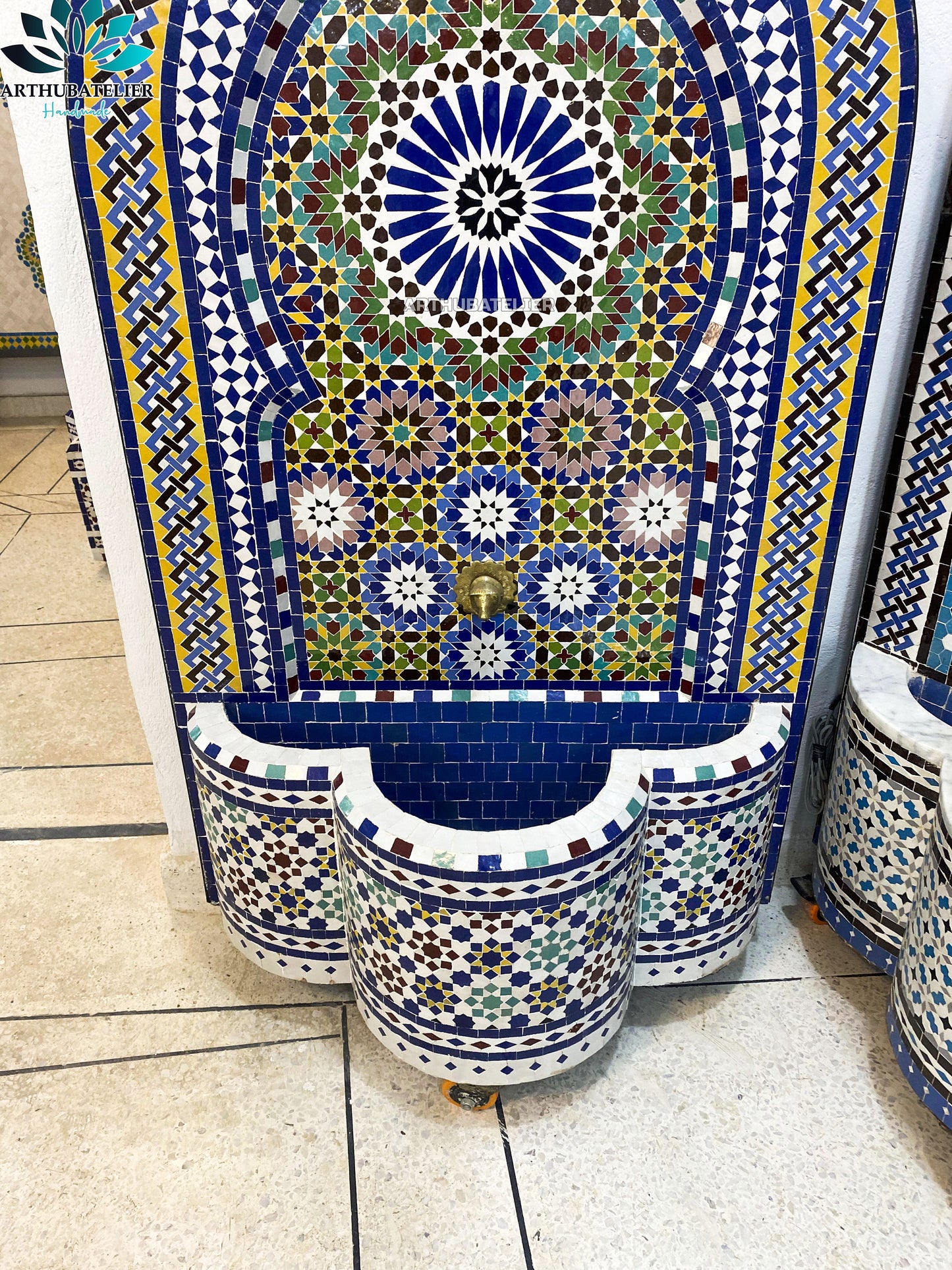 Grand Moroccan Mosaic Fountain – A Luxurious Centerpiece