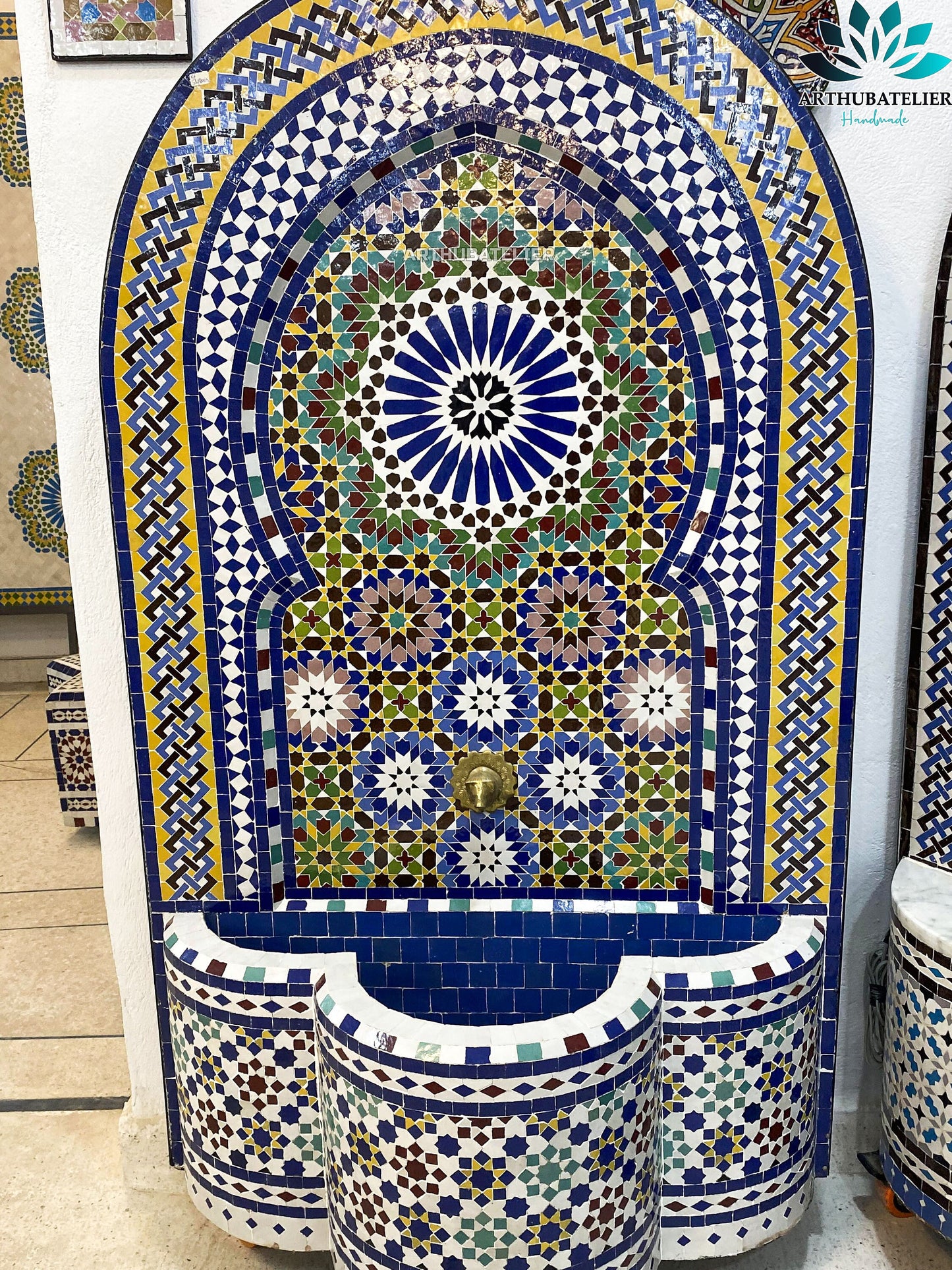 Grand Moroccan Mosaic Fountain – A Luxurious Centerpiece