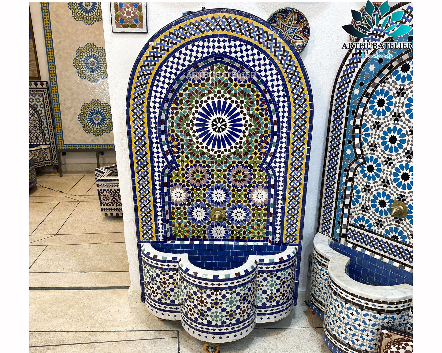 Grand Moroccan Mosaic Fountain – A Luxurious Centerpiece
