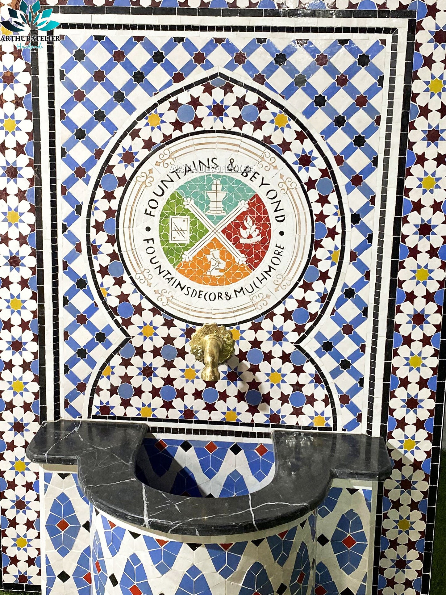 Custom your Mosaic Fountain personalization, Royal Elegance Moroccan Fountain, A Unique Artistic Masterpiece