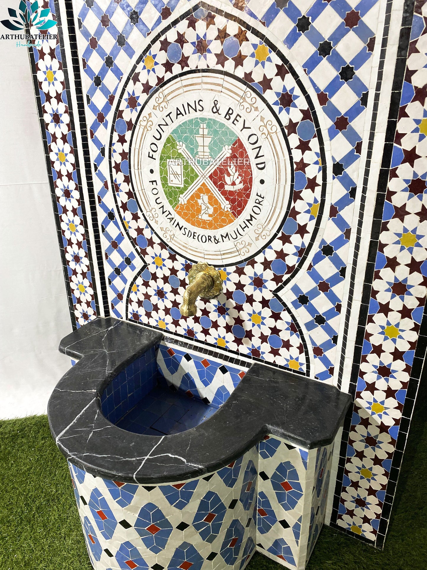 Custom your Mosaic Fountain personalization, Royal Elegance Moroccan Fountain, A Unique Artistic Masterpiece
