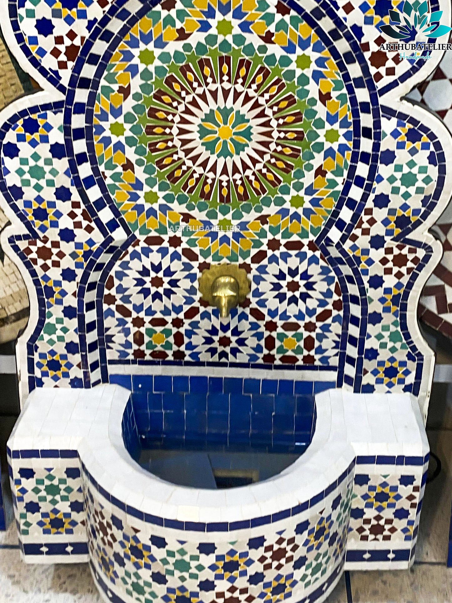 Majestic Moroccan Zellige Fountain – A True Work of Art
