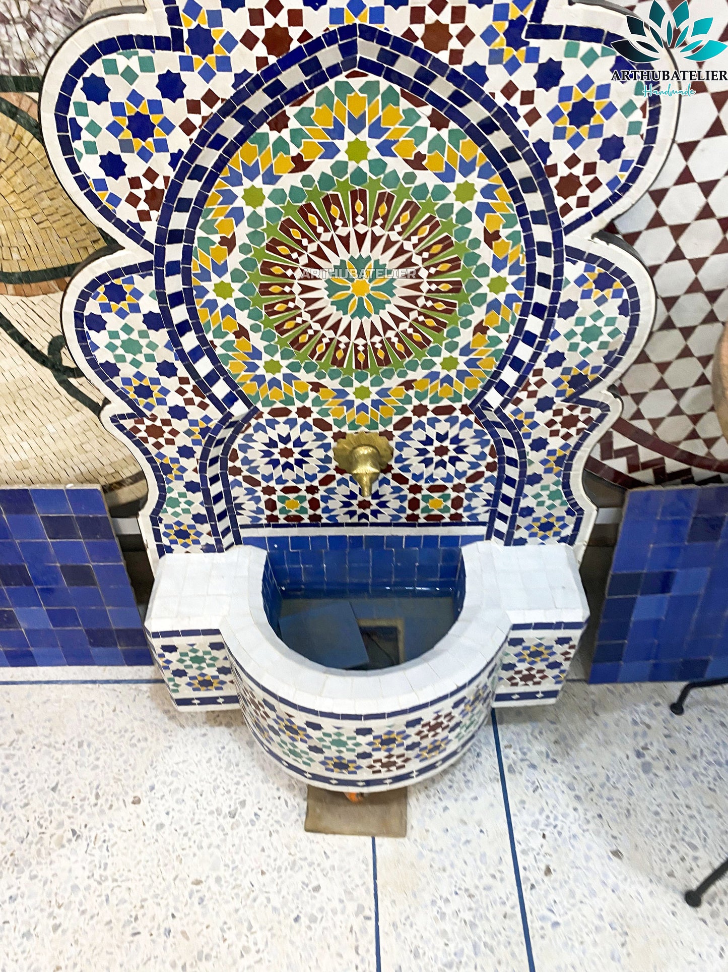 Majestic Moroccan Zellige Fountain – A True Work of Art