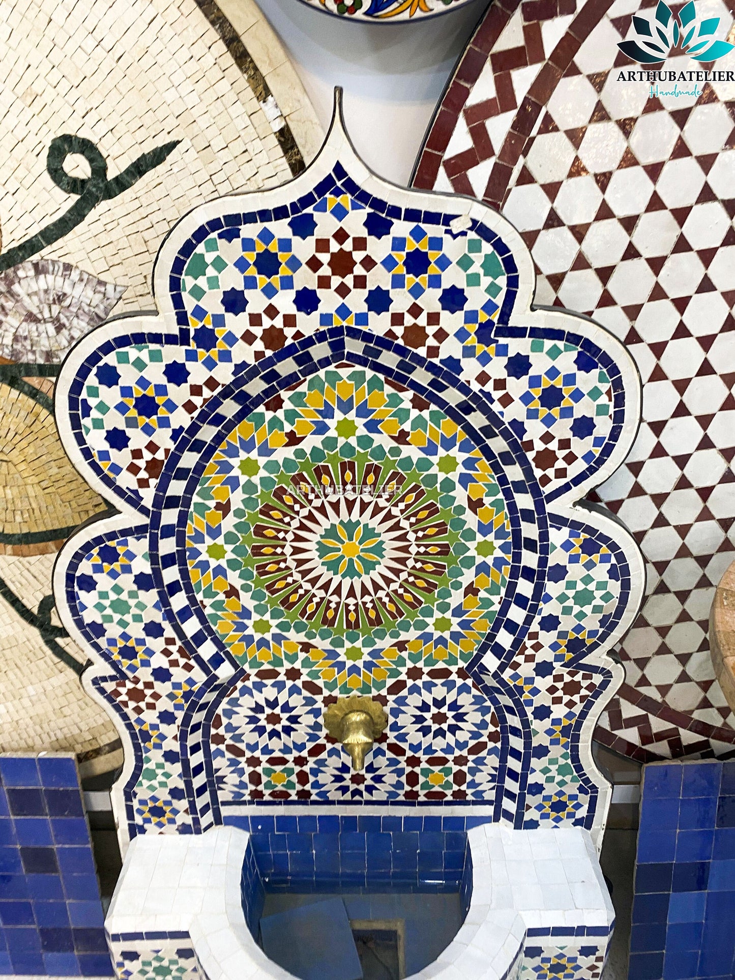 Majestic Moroccan Zellige Fountain – A True Work of Art