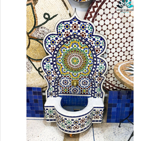 Majestic Moroccan Zellige Fountain – A True Work of Art