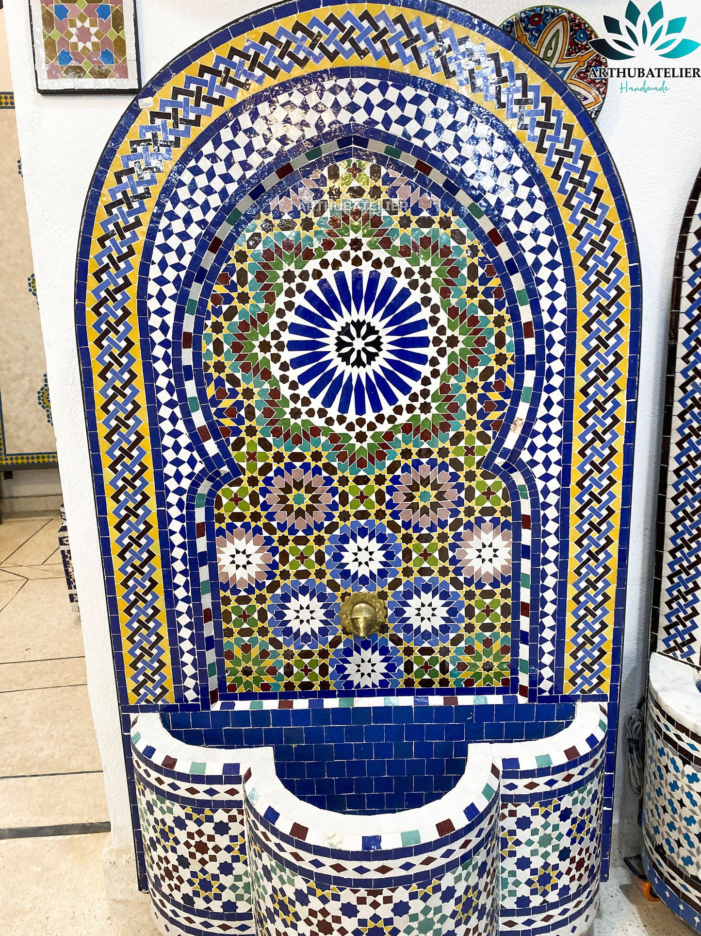 Grand Moroccan Mosaic Fountain – A Luxurious Centerpiece