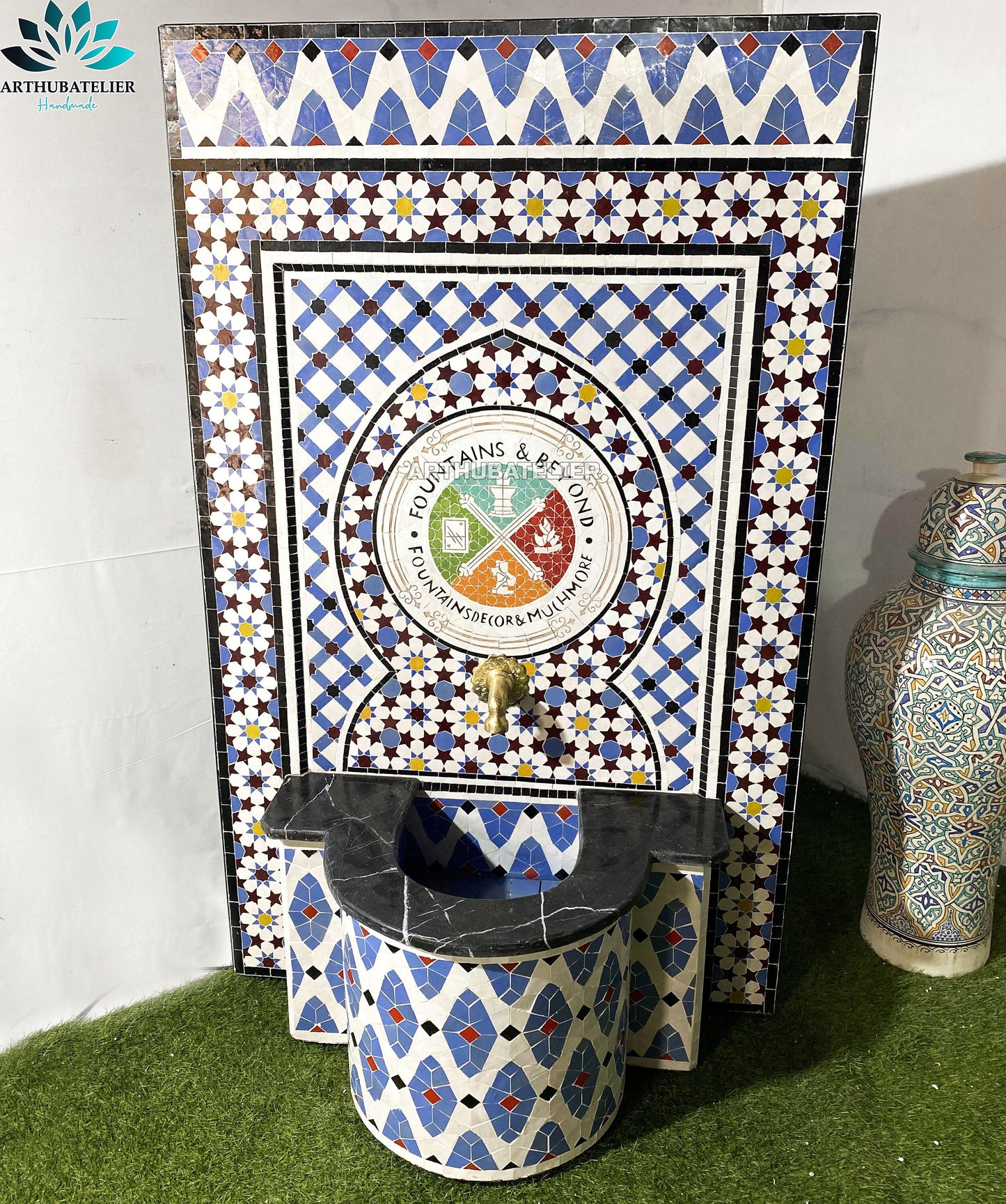 Custom your Mosaic Fountain personalization, Royal Elegance Moroccan Fountain, A Unique Artistic Masterpiece