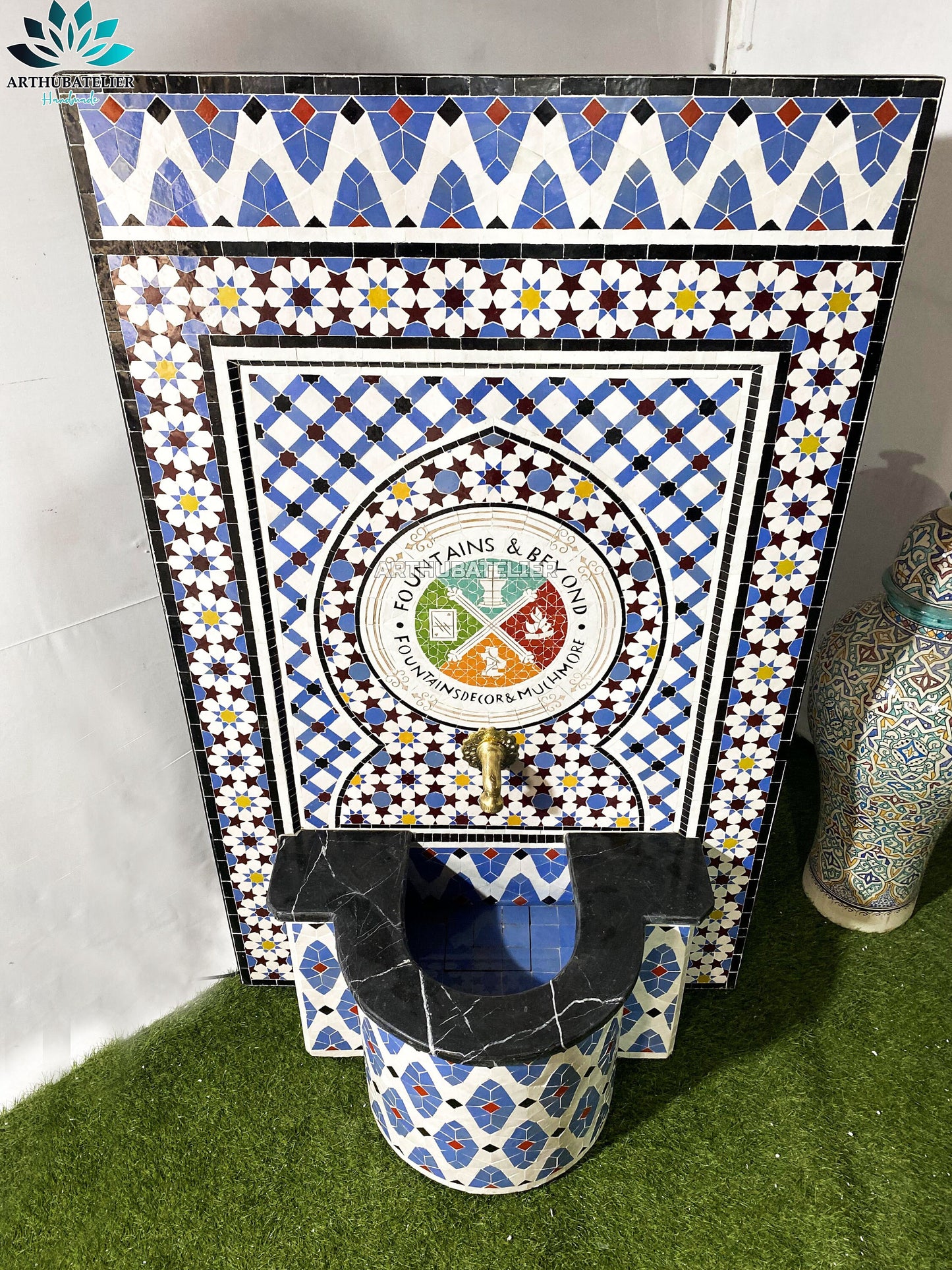 Custom your Mosaic Fountain personalization, Royal Elegance Moroccan Fountain, A Unique Artistic Masterpiece