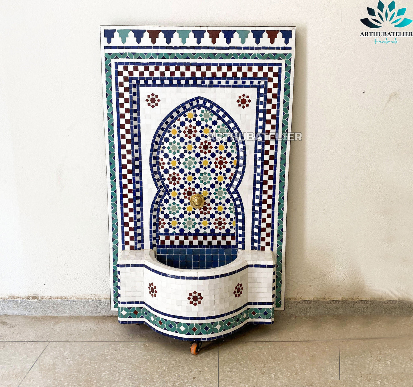 Classic Moroccan Mosaic Fountain – A Timeless Masterpiece