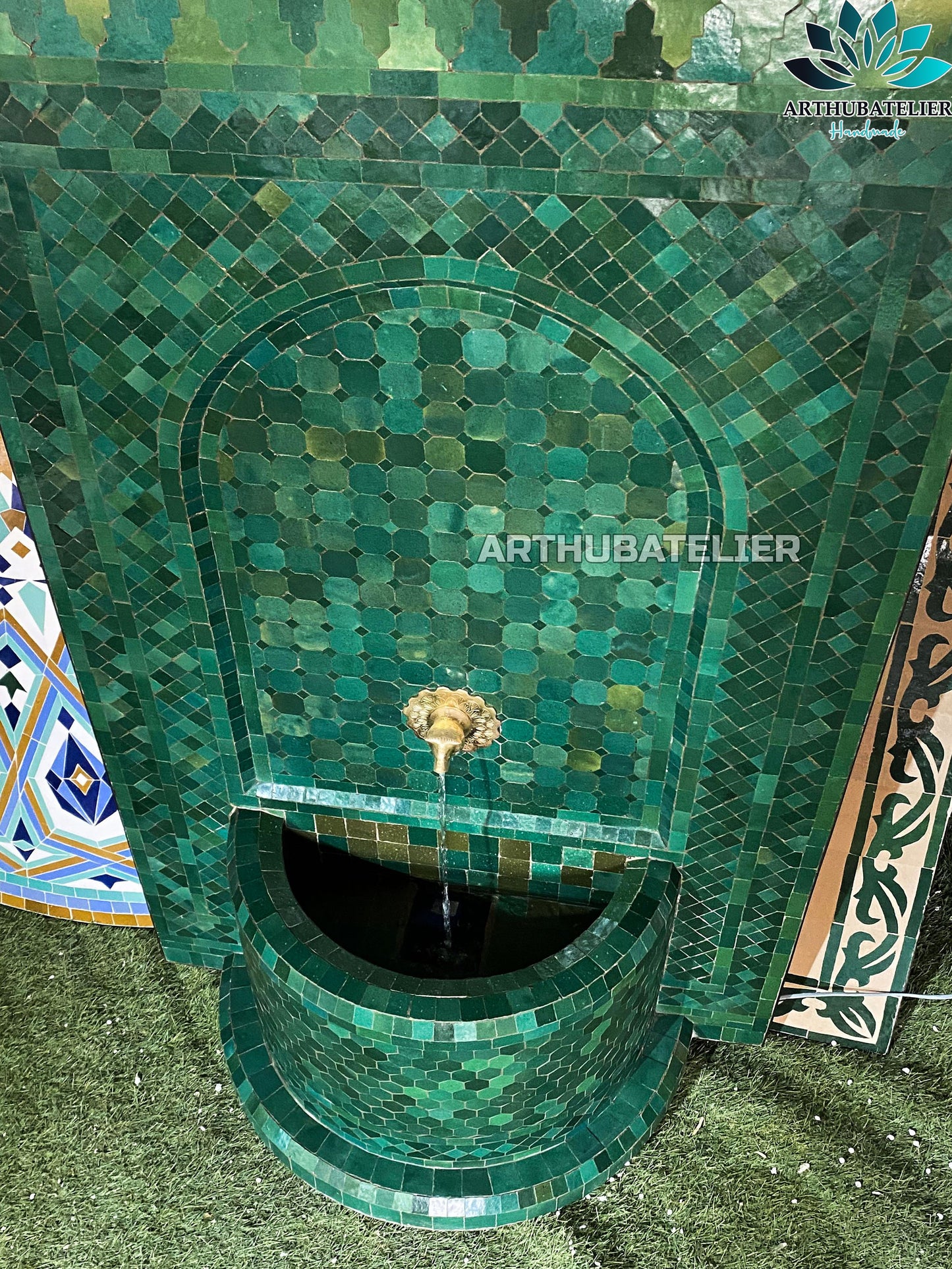 Emerald Green Moroccan Fountain – A Touch of Tranquility