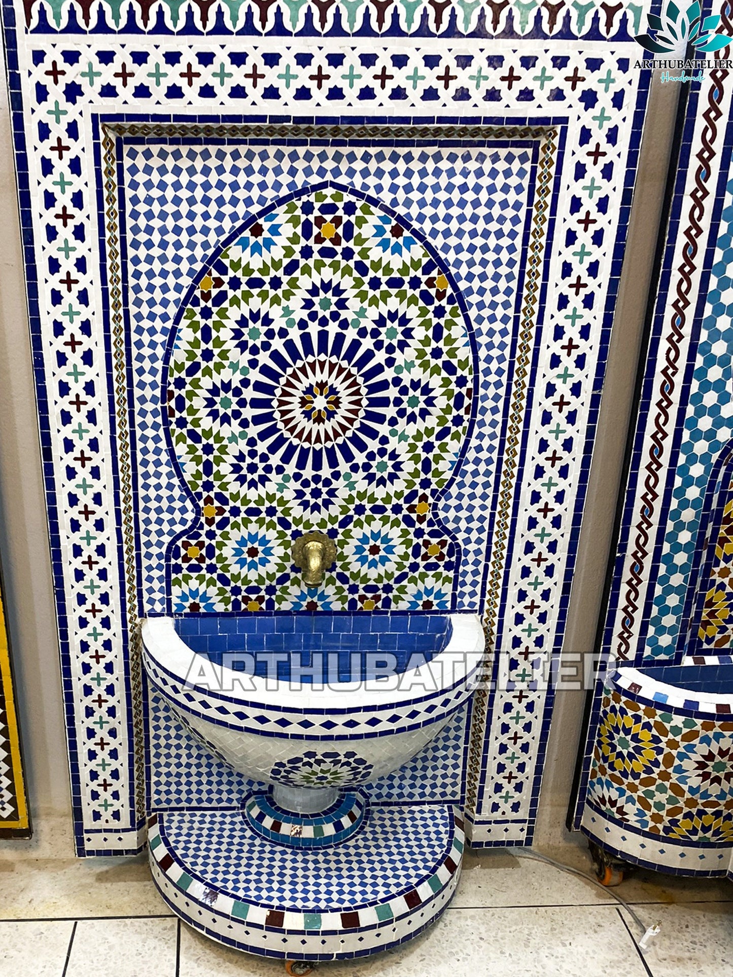 Majestic Blue Moroccan Fountain – A Symbol of Artisan Craftsmanship