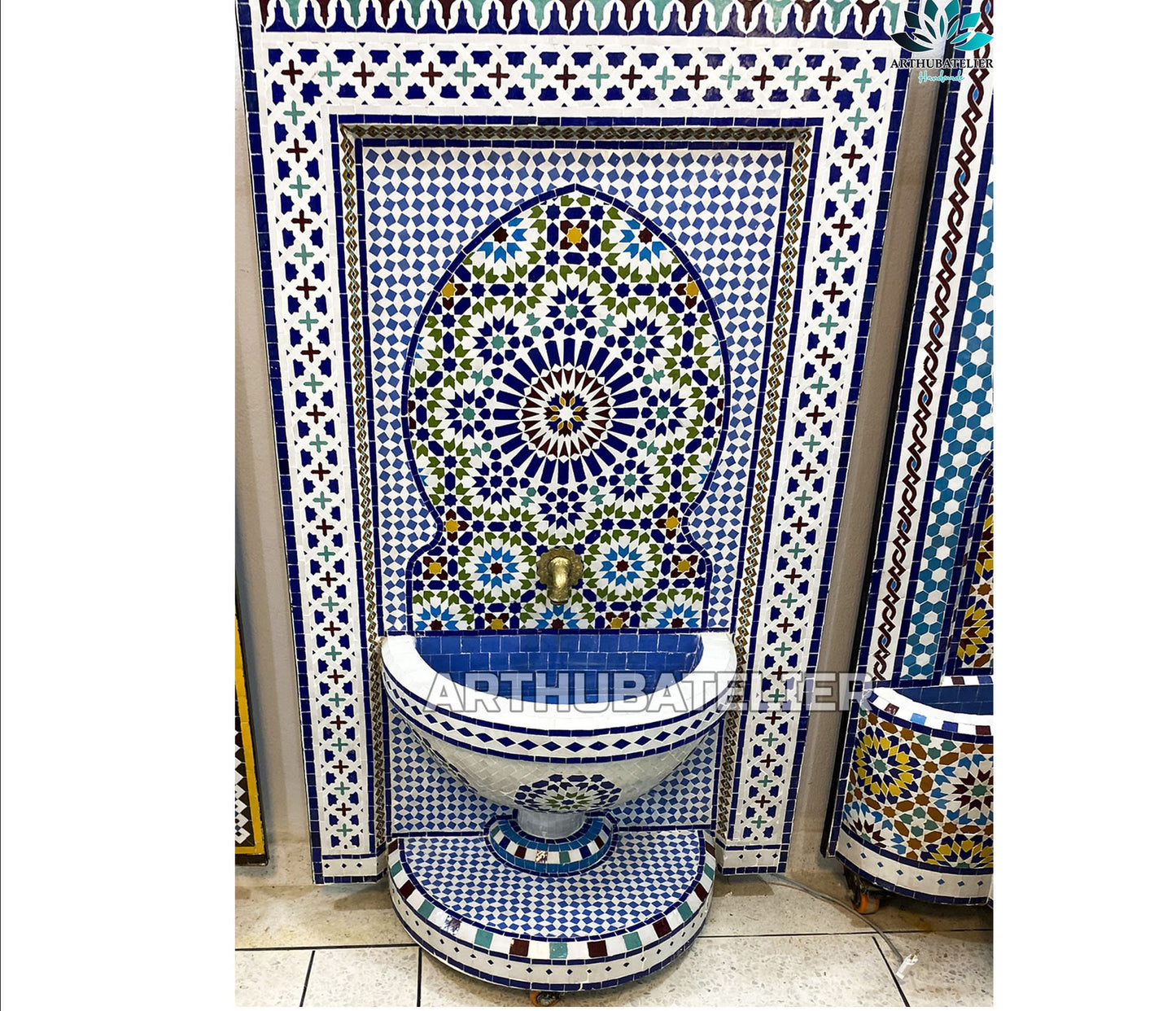 Majestic Blue Moroccan Fountain – A Symbol of Artisan Craftsmanship