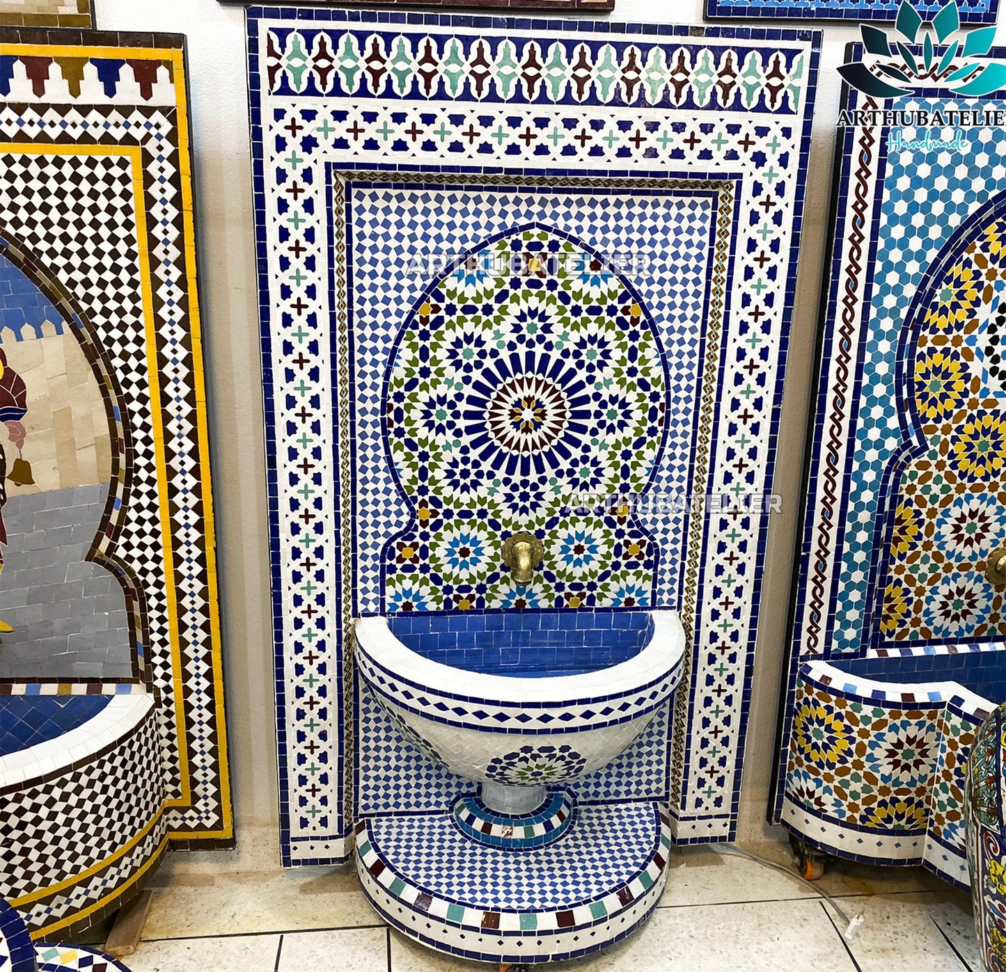 Majestic Blue Moroccan Fountain – A Symbol of Artisan Craftsmanship