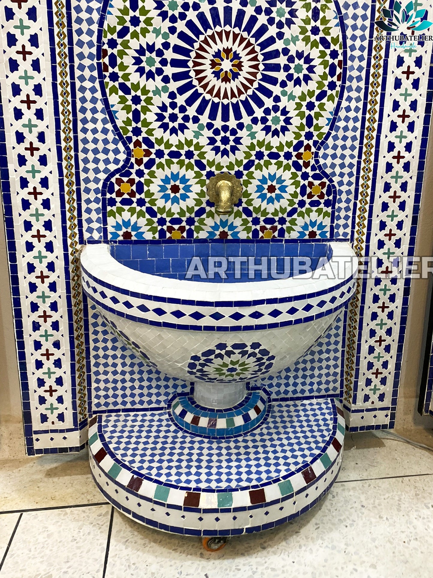 Majestic Blue Moroccan Fountain – A Symbol of Artisan Craftsmanship