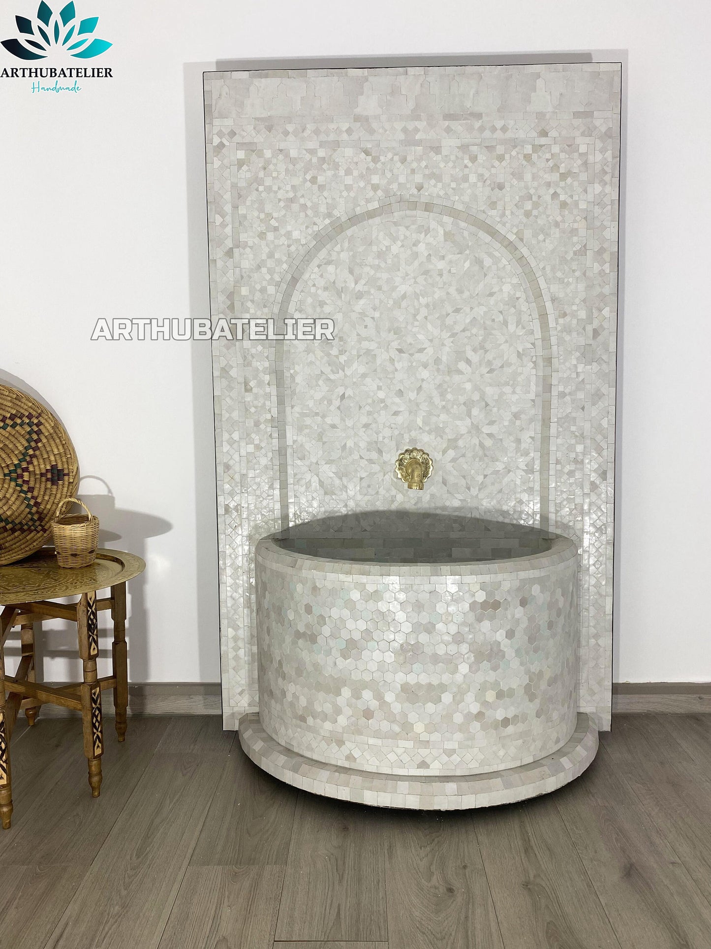 Elegant White Moroccan Fountain – A Touch of Sophistication