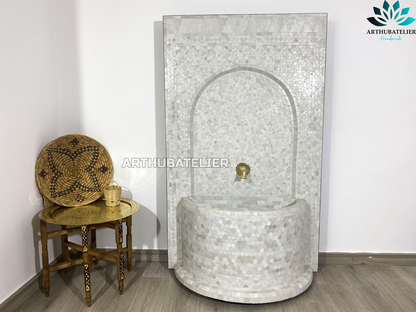 Elegant White Moroccan Fountain – A Touch of Sophistication
