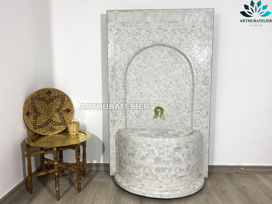Elegant White Moroccan Fountain – A Touch of Sophistication