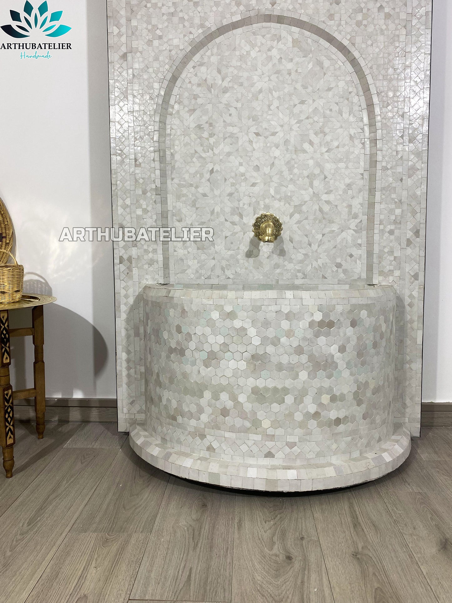 Elegant White Moroccan Fountain – A Touch of Sophistication