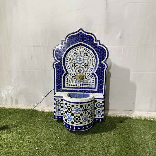 CUSTOMIZABLE Fountain with mosaic tiles,  water inside fountain Moroccan mosaic fountain, terrace Indoor Decor.